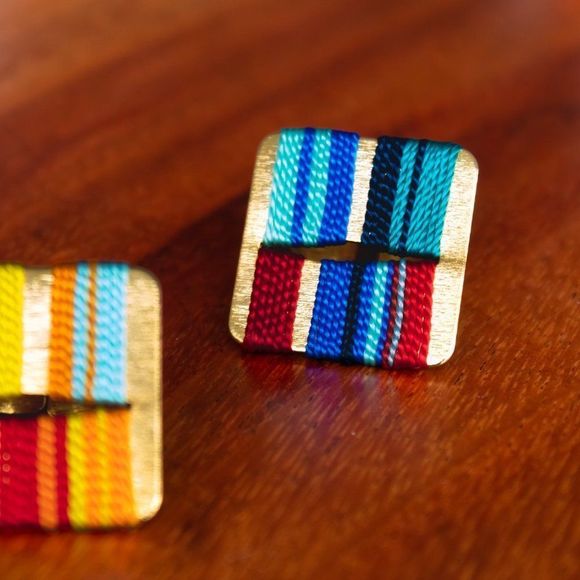 Handmade open ring adjustable gold plated multicolored new - Picture 2 of 8